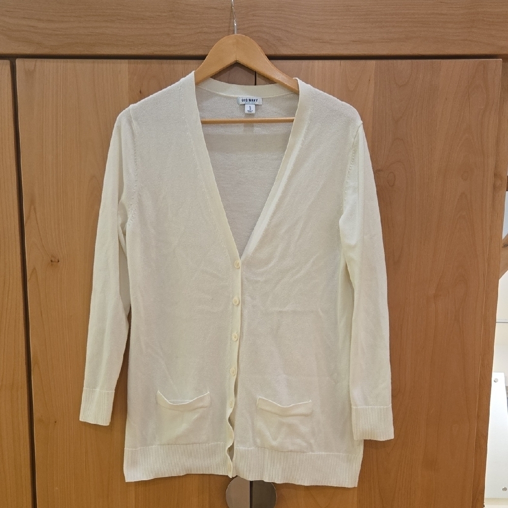 Old Navy Cream White Button-Up Cardigan, XL, GUC, Casual Vibes, Neutral Chic